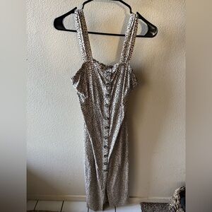 Japna Spotted Button-Front Midi Dress